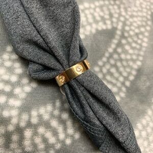 Stainless steel gold plated rhinestone ring 9 6mm